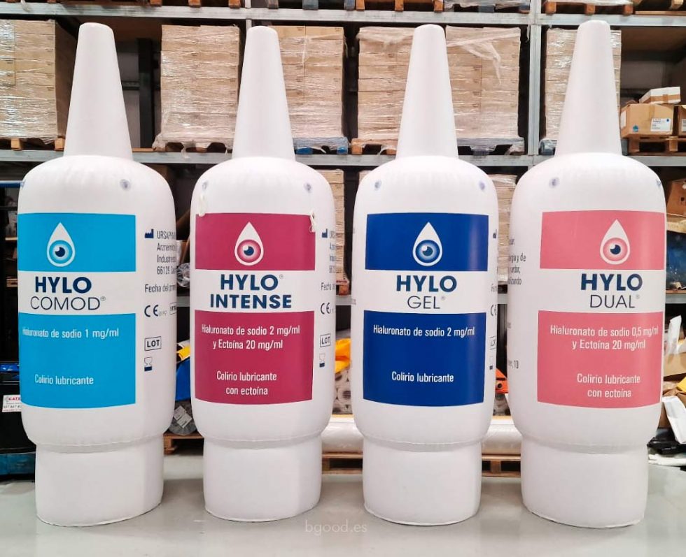 Grupo de Réplicas Hinchables Producto HYLO Colirio